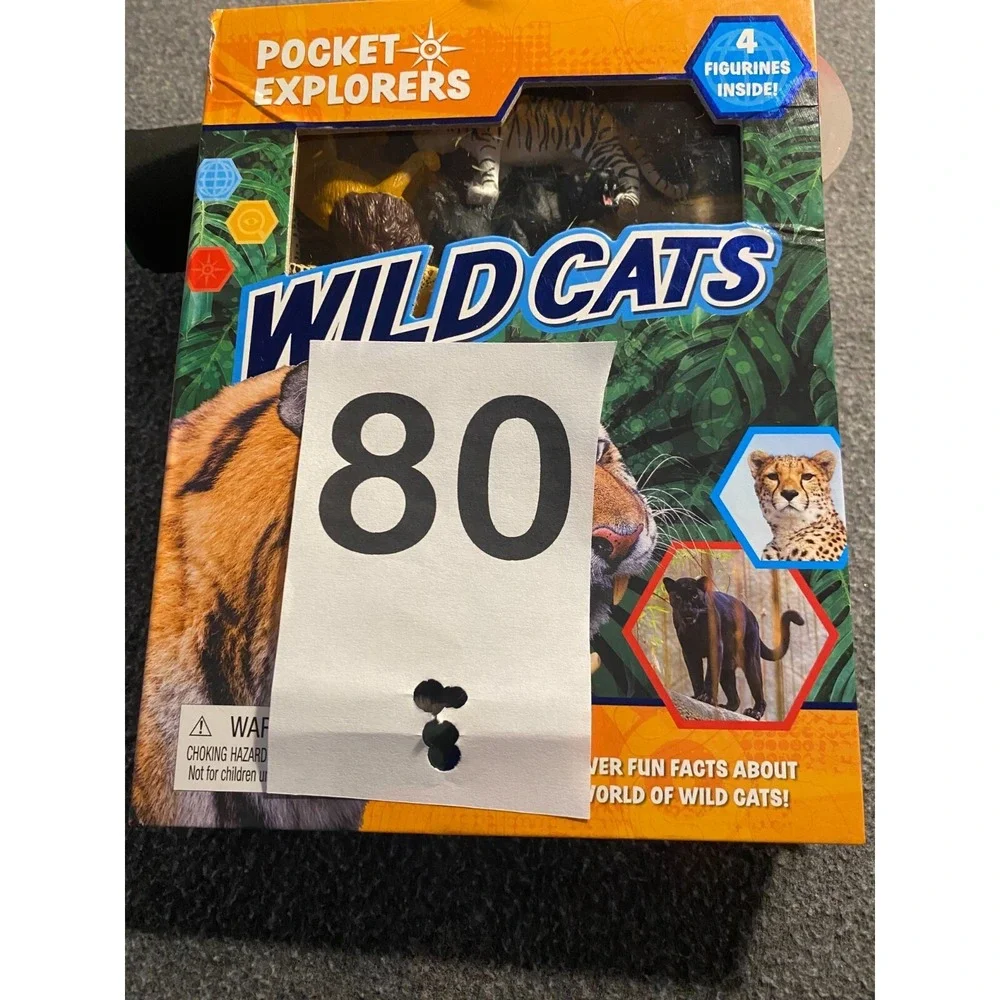 Kids Pocket Explorers Wild Cats‎ Set with 4 Figurines Box Damagep
